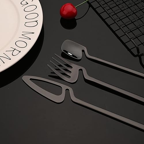 Miniatura 4 de JASHII JASHII - Juego de cubiertos colgantes de acero inoxidable 304 para 8, pulido con espejo, juego de cubiertos, juego de cubiertos, tenedores y