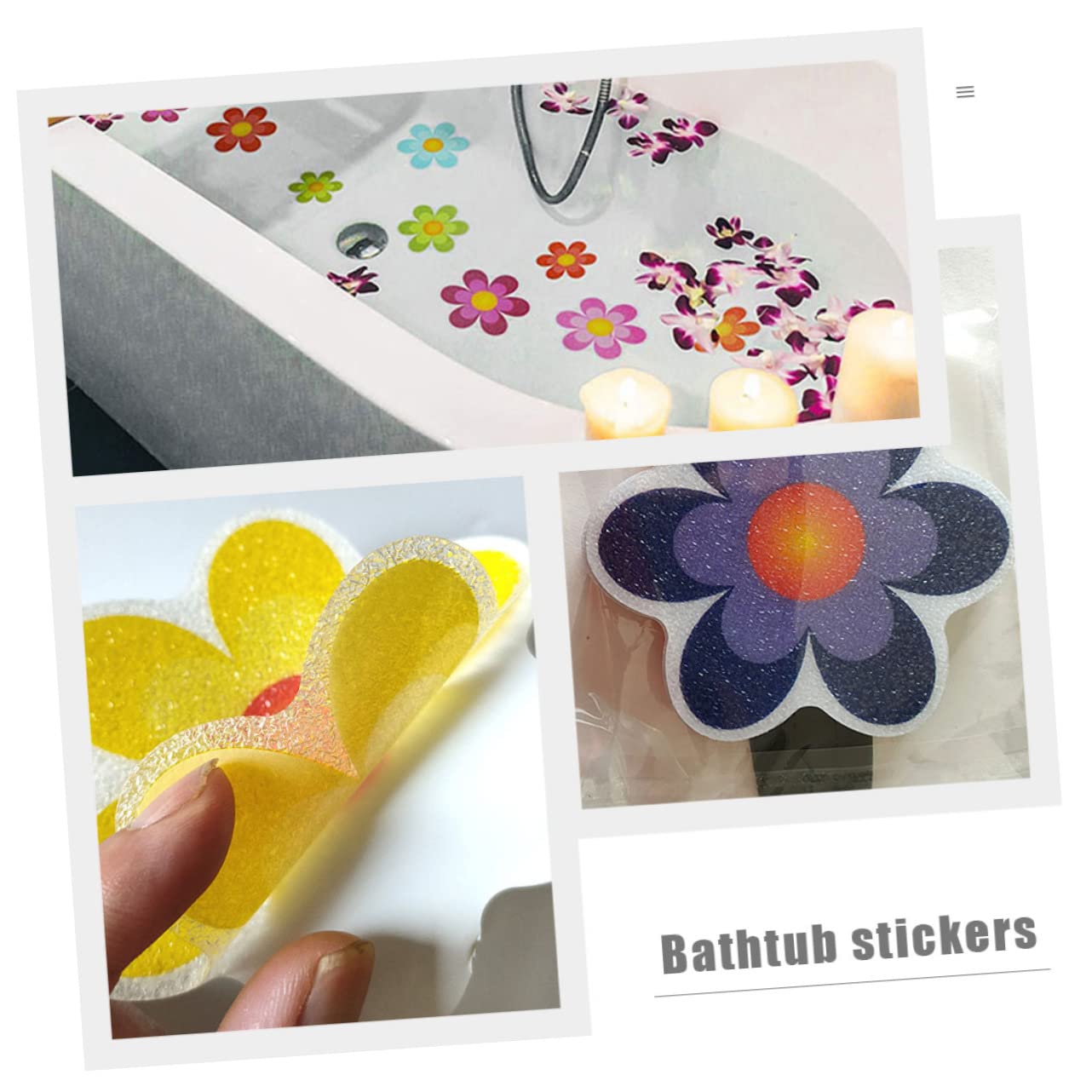 Ciieeo 3 Juegos Adhesivos Antideslizantes para Flores. Apliques Antideslizantes para baño Girasol Pegatinas Antideslizantes bañera niño Pegatinas Pared Pegatinas de bañera para el hogar