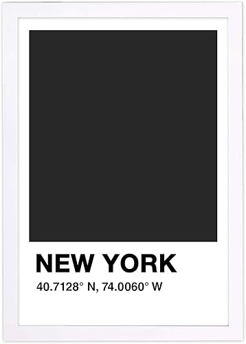Wynwood Studio Ciudades y horizontes enmarcados para pared, diseño de "New York Color Swatch", Ciudades de Estados Unidos, 13 x 19 pulgadas