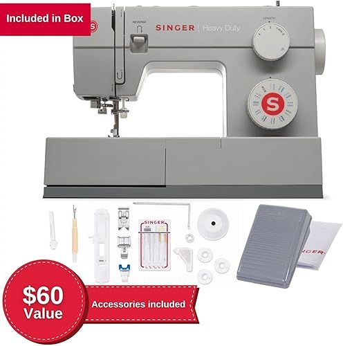 Miniatura 2 de SINGER Heavy Duty 4423 High Speed Sewing Machine with Accessory Kit Strong Motor With Enhanced Piercing Power, 97 Stitch Applications, Full Metal