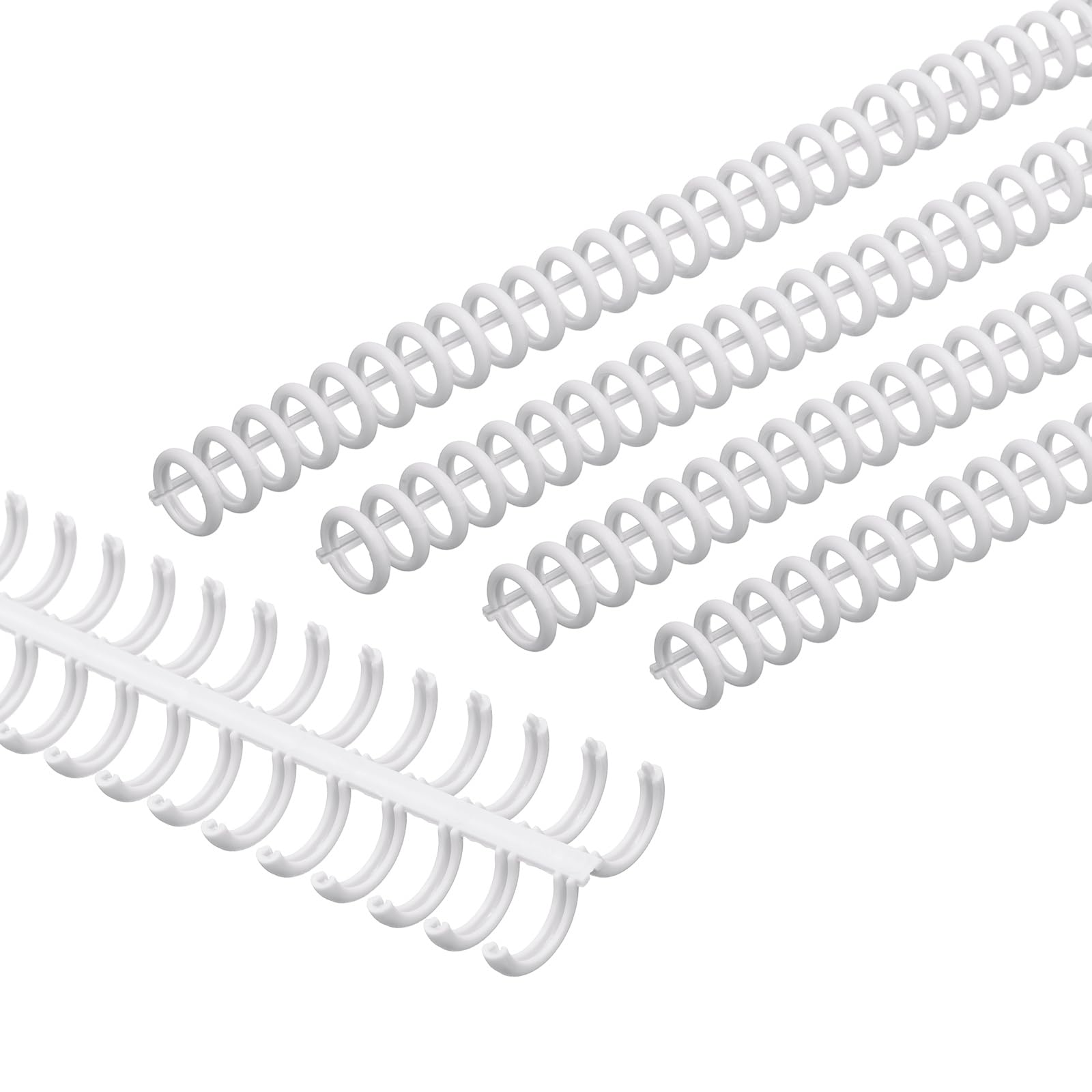 PATIKIL 12mm(1/2") Plastic Spiral Binding Coils, 30 Pcs Binding Spirals 85 Sheet Capacity Binding Spirals for Binding Paper Sheets, White — image 1