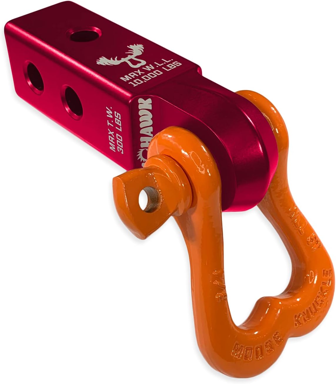 Moose Knuckle Offroad XL Shackle Mohawk 2.0 Receiver Combo | 10,000 lbs WLL Heavy Duty Off Road Accessories - Vehicle Recovery Gear | Shackle Hitch Receiver - Red Rum/Grape Escape