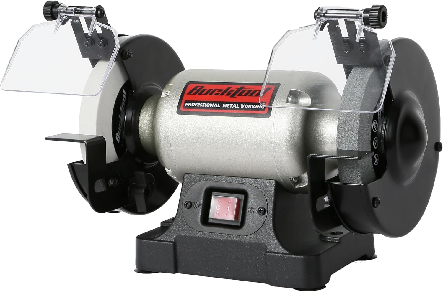 BUCKTOOL 6 13HP Low Speed Bench GrinderHigh Precision Wobble Free Wheels | Table Grinder with 1750RPM60&80 Grit AO WheelEye ShieldSpark Arrestor for ChiselsPlane IronsAxesKnives product thumbnail 2