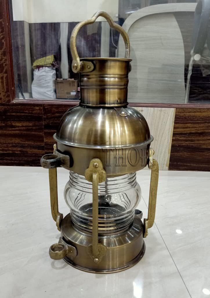 Large Maritime Antique Boat Lantern Vintage White Glass Oil Lamp Maritime Ship Lantern Rustic Vintage Home Decor Gifts