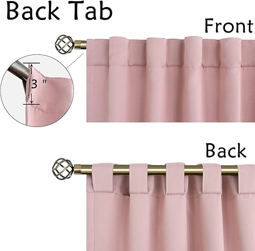 Miniatura 3 de BGment Cortinas con bolsillo para barra y pestaña trasera para dormitorio, cortinas con aislamiento térmico para oscurecer la habitación y sala de