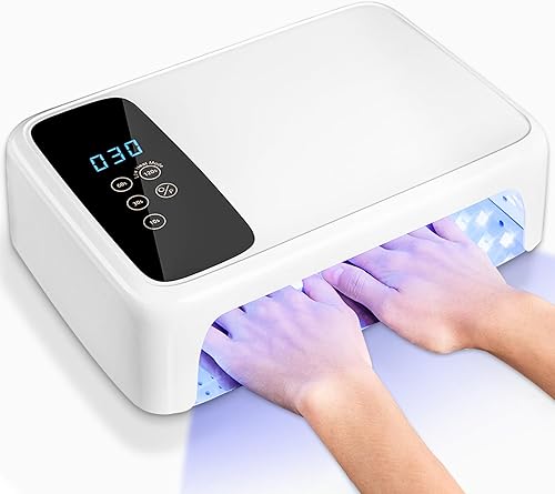 Lámpara de uñas de gel UV LED de 138 W, con cable, luz UV grande para uñas profesionales en el hogar, uso de dos manos, lámpara de curado de esmalte