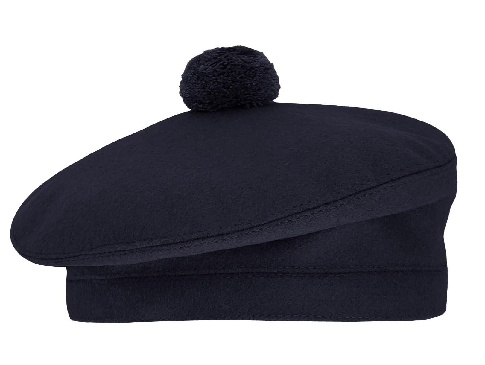 Tam O Shanter Hat Bonnet Beret Balmoral Scottish Army Cap - Blue Size 57