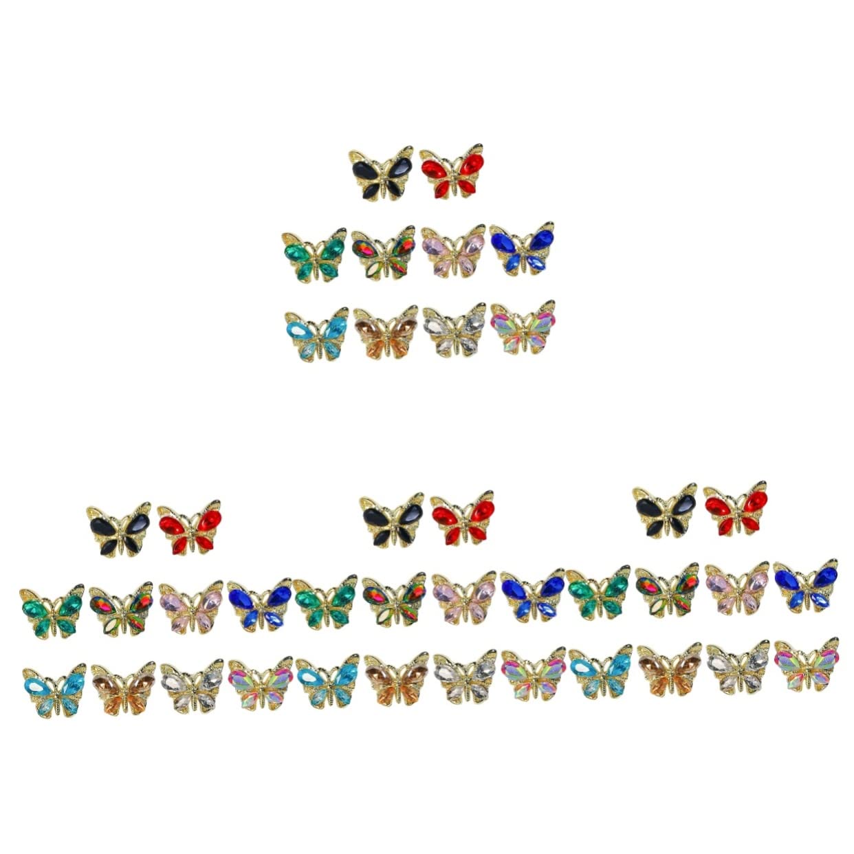 Generic 40 Pcs Nail Art Accessories Obx Jewelry Butterflies Nail Ornaments Nail Decorations for Nail Art Nail Stand Manicure Jewelry Gifts Diy Charms 3d Resin Manicure Tools