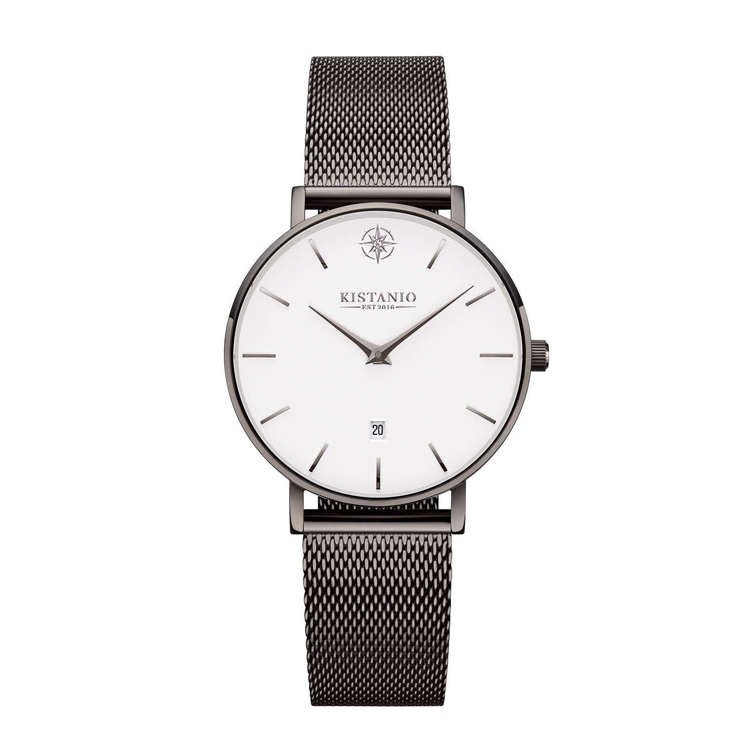 Petit Orologio da donna con vetro zaffiro e cinturino in milanese + cinturino in pelle GM-WH-M-L-BK