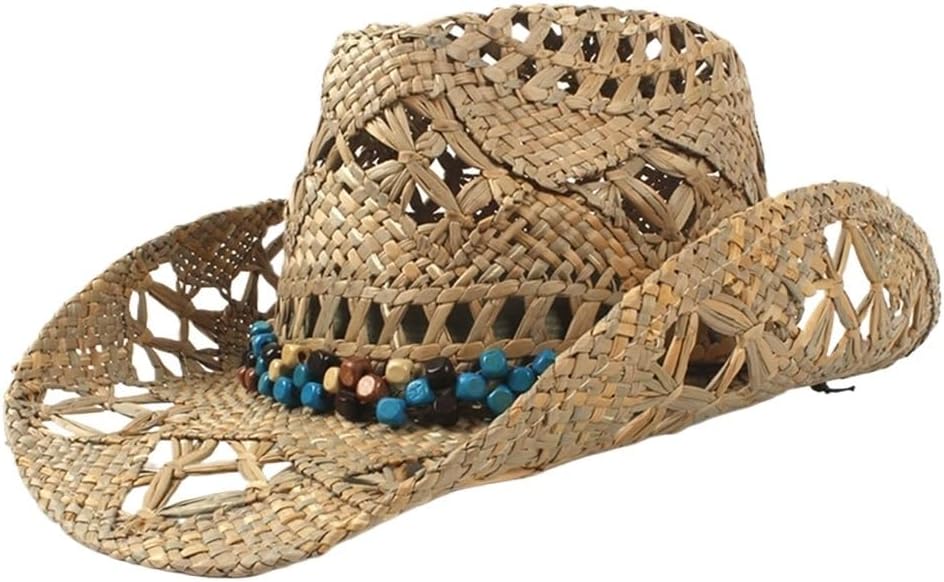 Fishing Hat Women Men Hand Woven Cowboy Dad Western