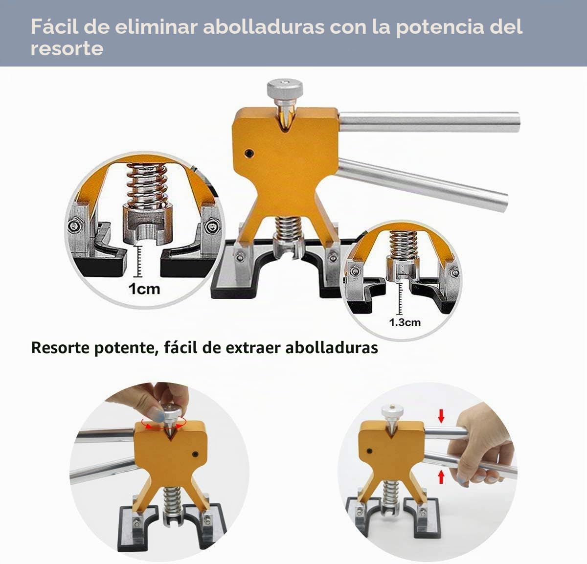 Dent Repair Kit Herramientas, eliminador de Abolladuras de Carrocería Kit 39pcs Herratamientas de Reparación Reparador de Abolladuras Tool Pluma de reparación de abolladuras y martillo de goma