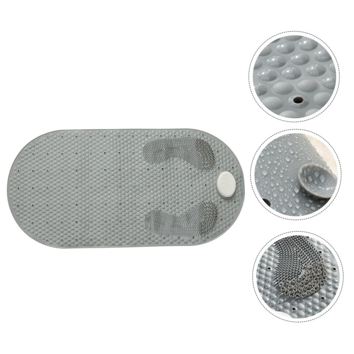 KOMBIUDA Tappetino Antiscivolo Ventose 40x80 Cm Pvc Massaggiante per Piedi Pietra Pomice e Drenaggio per Bagno e Doccia, Fissaggio Stabile per Sicurezza e Igiene Quotidiana