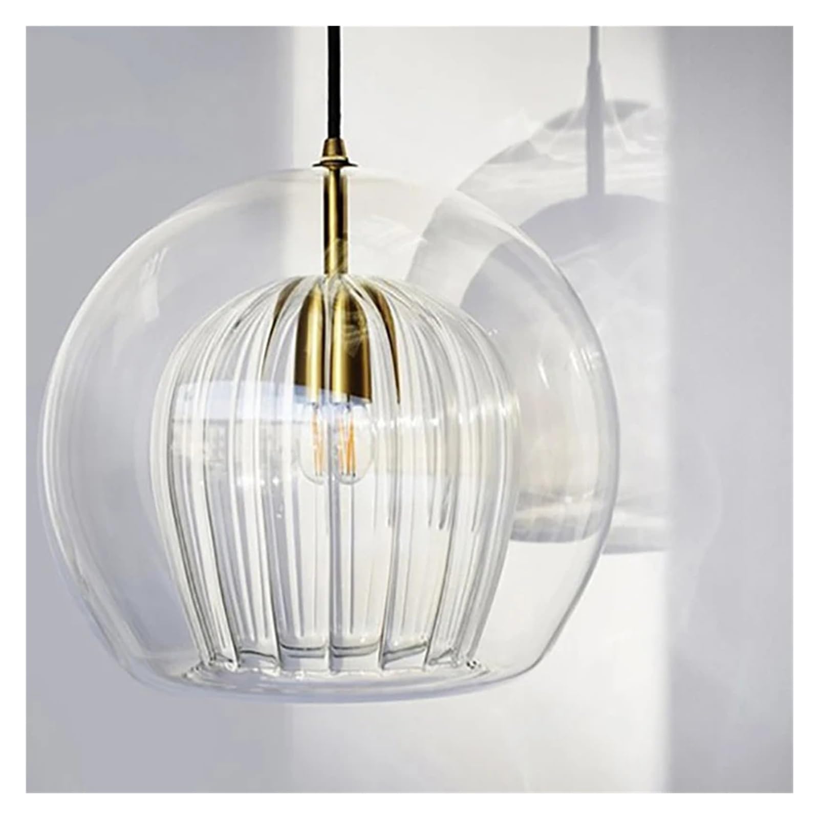 Genérico Lámparas de araña, Lámpara colgante de cristal calabaza, lámpara comedor, decoración muebles cocina nórdica, accesorios iluminación LED techo, Compatible with colgar(25cm)