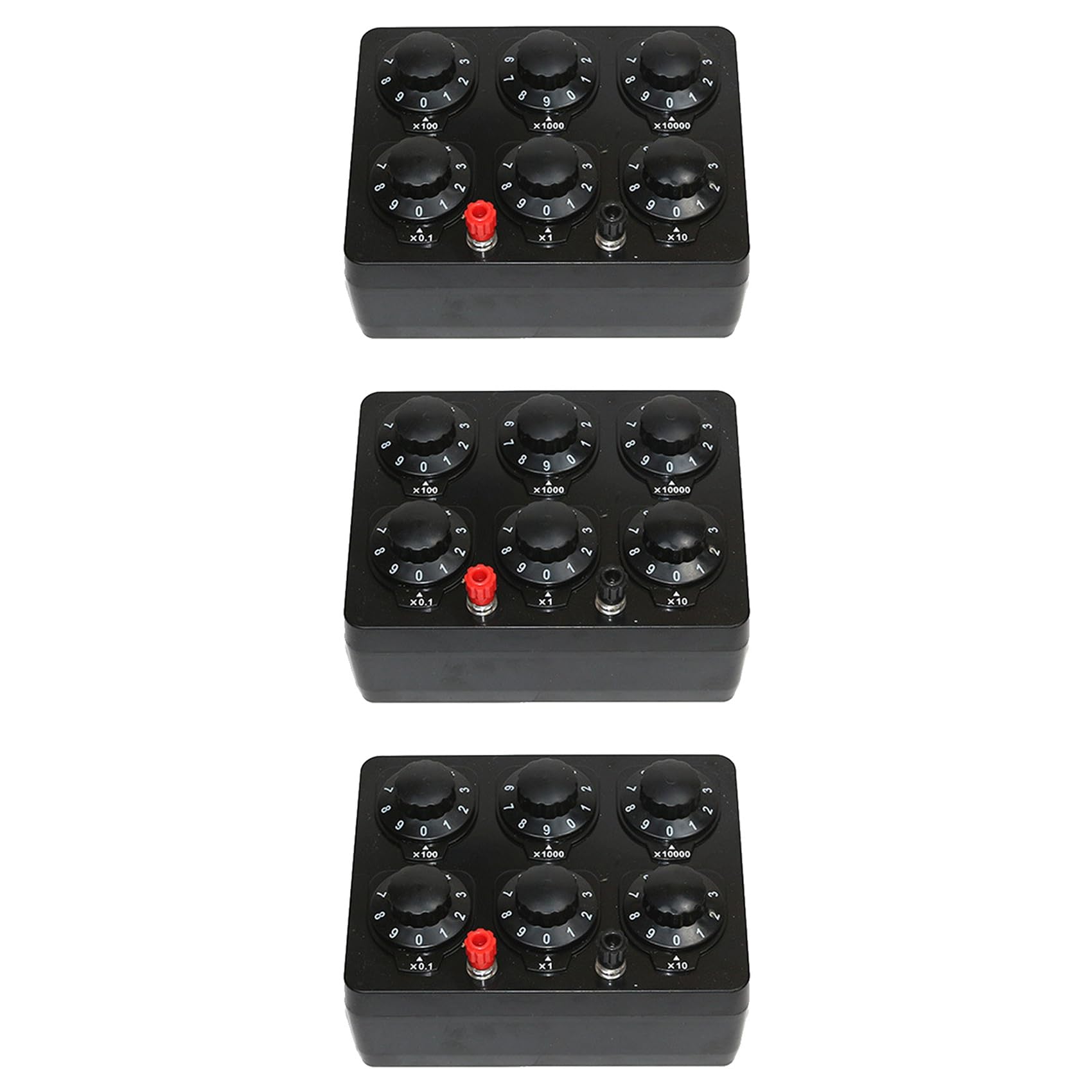 3X 0-99999.9 Ohm Caja de resistencia simple de precisión variable de década, instrumento de enseñanza, caja de resistencia de enseñanza