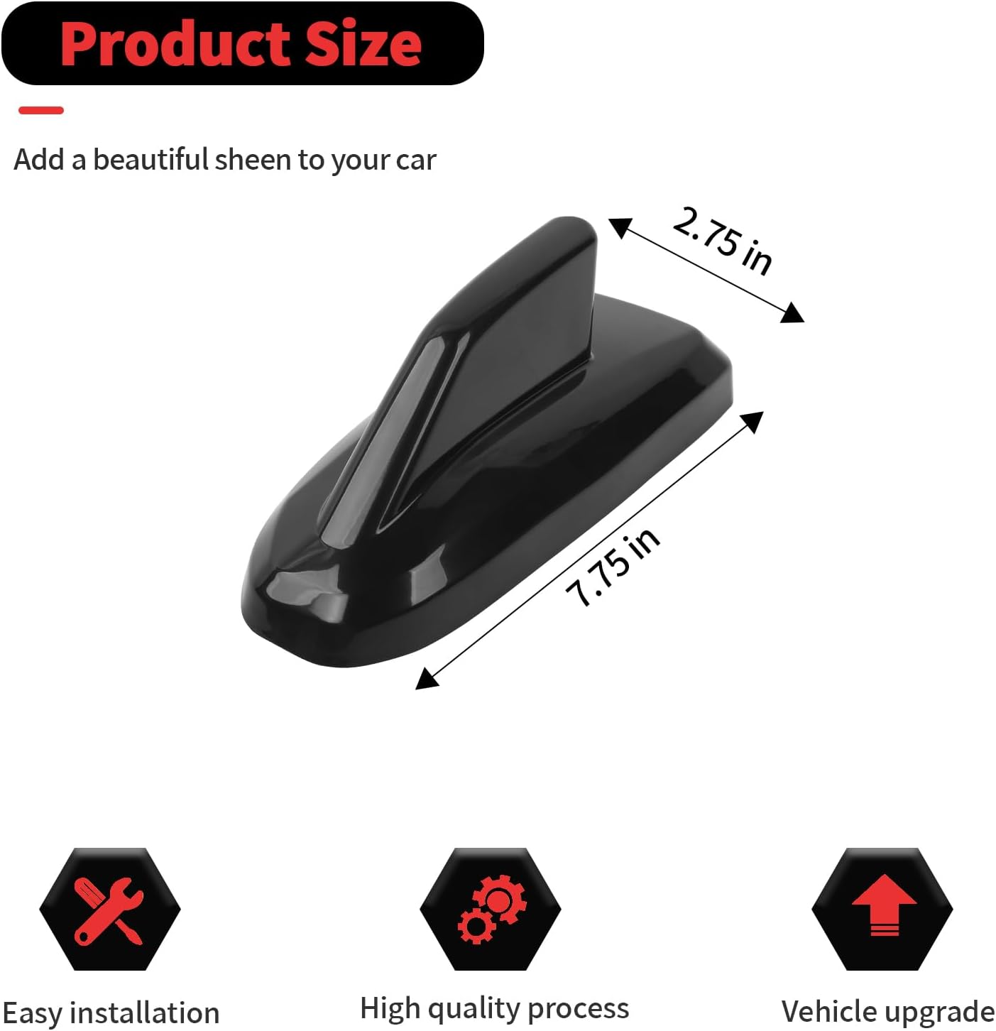 RT-TCZ Roof Antenna Cover Trim Decoration Exterior Accessories for Chevy Silverado/Suburban/Tahoe 2019-2024,for GMC Yukon/Sierra 2019-2024,Black