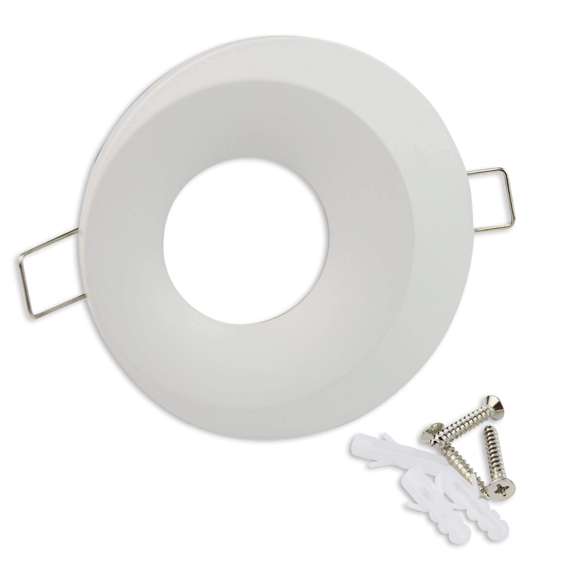 Juego de 6 focos LED empotrables, color blanco, redondo, 3 W, blanco cálido, 230 V, intensidad regulable y superplana, empotrable en óptica 3D, 70 mm, orificio perforado de 70 mm