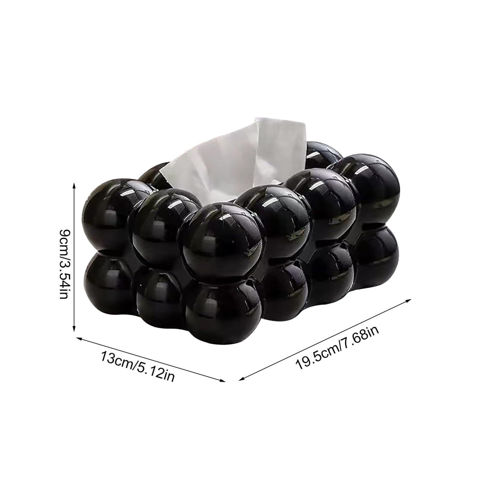 Porta fazzoletti Tovagliolo decorativo for dispenser di carta in materiale PP, porta scatola, for il bagno dell'auto Per la nuova casa(Black,Without soles)