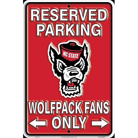 NC State Wolfpack 8x12 Parking Warning Sign for Home Decoration