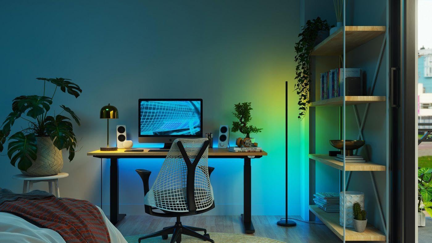 Nanoleaf Lampada da Terra LED RGBIC 1700lm, Piantana da Salotto Compatibile con Alexa e Matter, Sincronizzazione Musicale, 16 Milioni di Colori, 200+ Modalità Scena, per Soggiorno e Camera da Letto