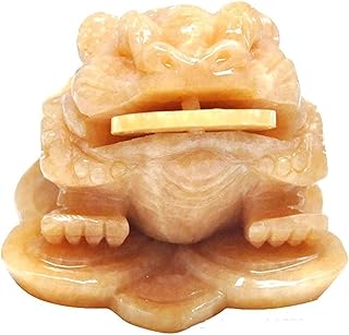 FGUD Grenouille Monnaie de Jade Statues Jambes Trois Richesse Figurine Figurine Money Toad pour Affaires ou décoration à la Maison Attirer Bonne Chance