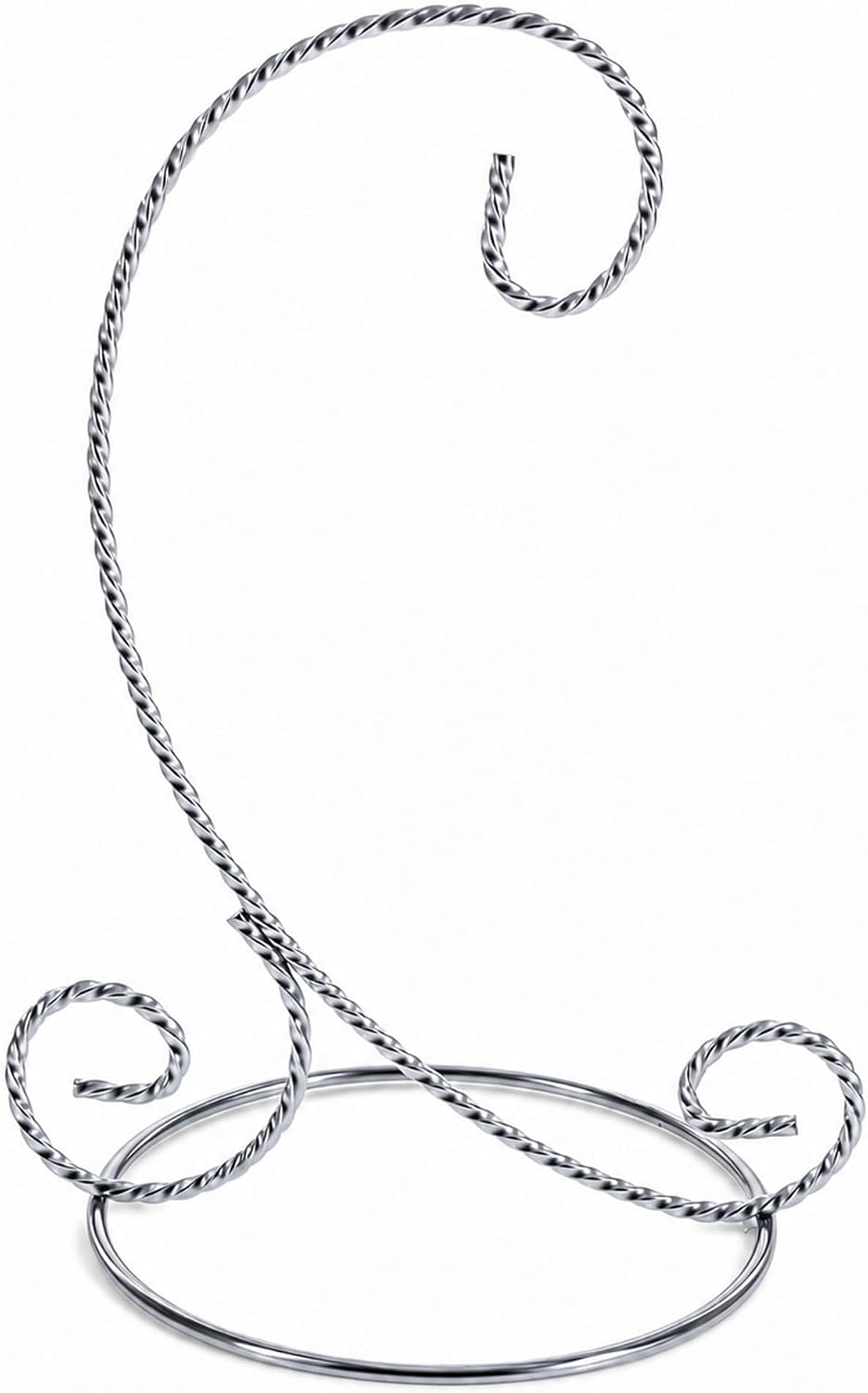 Twisted Wire Silver Metal Ornament Stand Display 7.2 Inches (Taiwan)