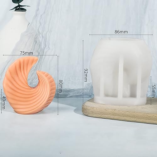 Miniatura 2 de Molde de concha, paquete de 4 moldes de vela de concha, molde de vela de concha, molde para animales, molde de concha 3D, molde de vela de silicona