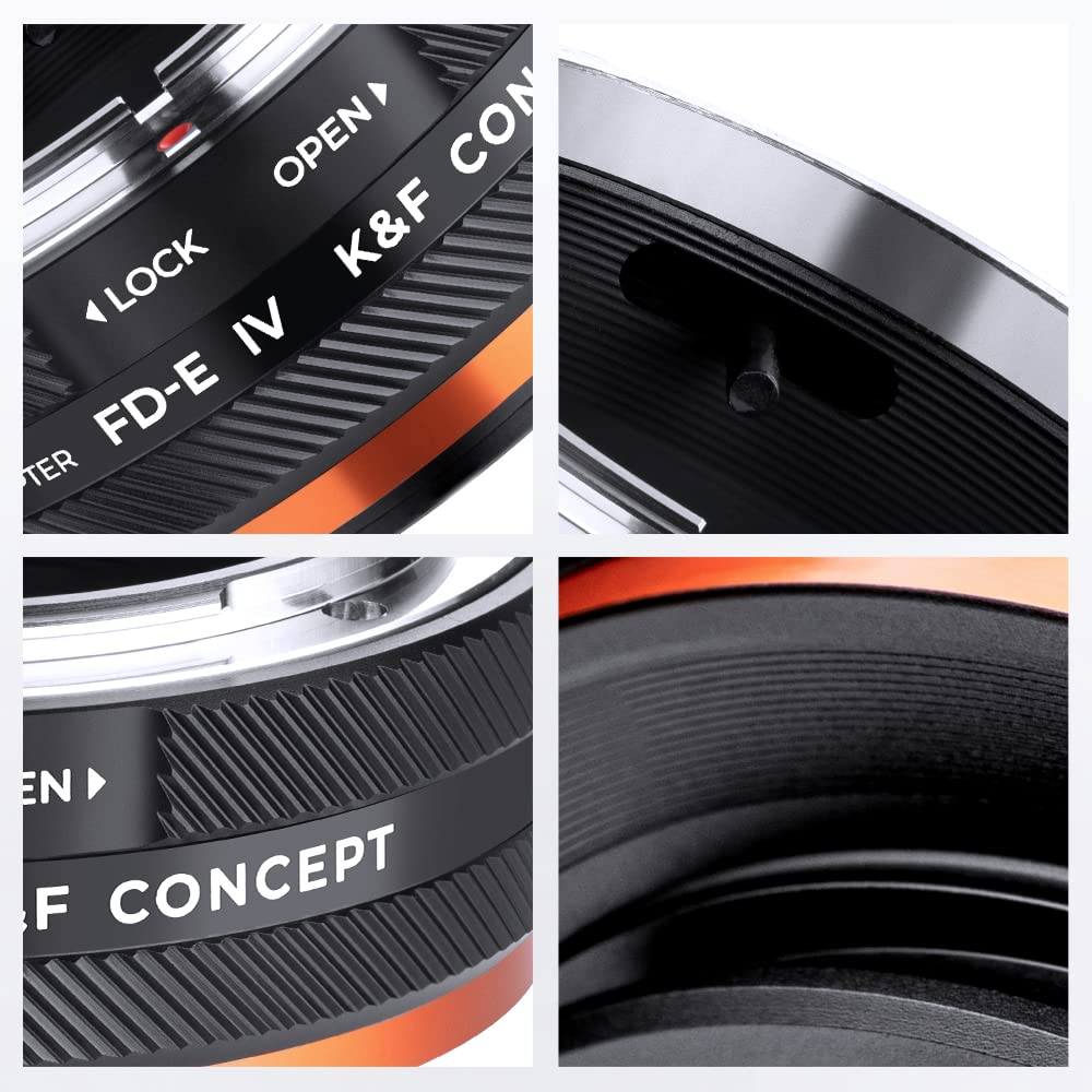 K&F CONCEPT Bague d'adaptation Manuelle Compatible avec Utiliser Objectifs compatibile Con Canon FD sur Appareils Photo compatibile Con Sony E de Version IV FD-NEX
