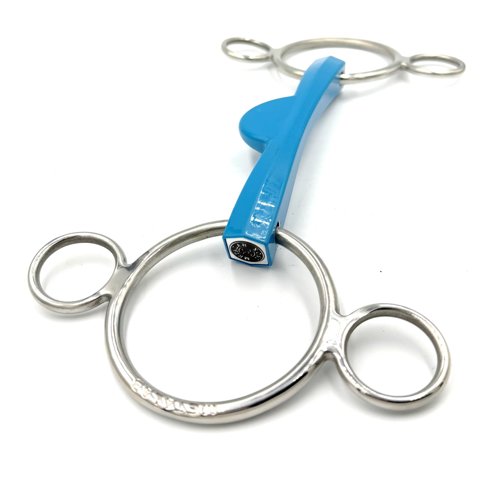 ES0253 METALAB FlexiBit Pessoa - Trenza de 3 anillos Flexi Port – Trenza flexible de acero inoxidable con sin lengua y efecto palanca para un mayor control en caballos fuertes (12,5 cm)