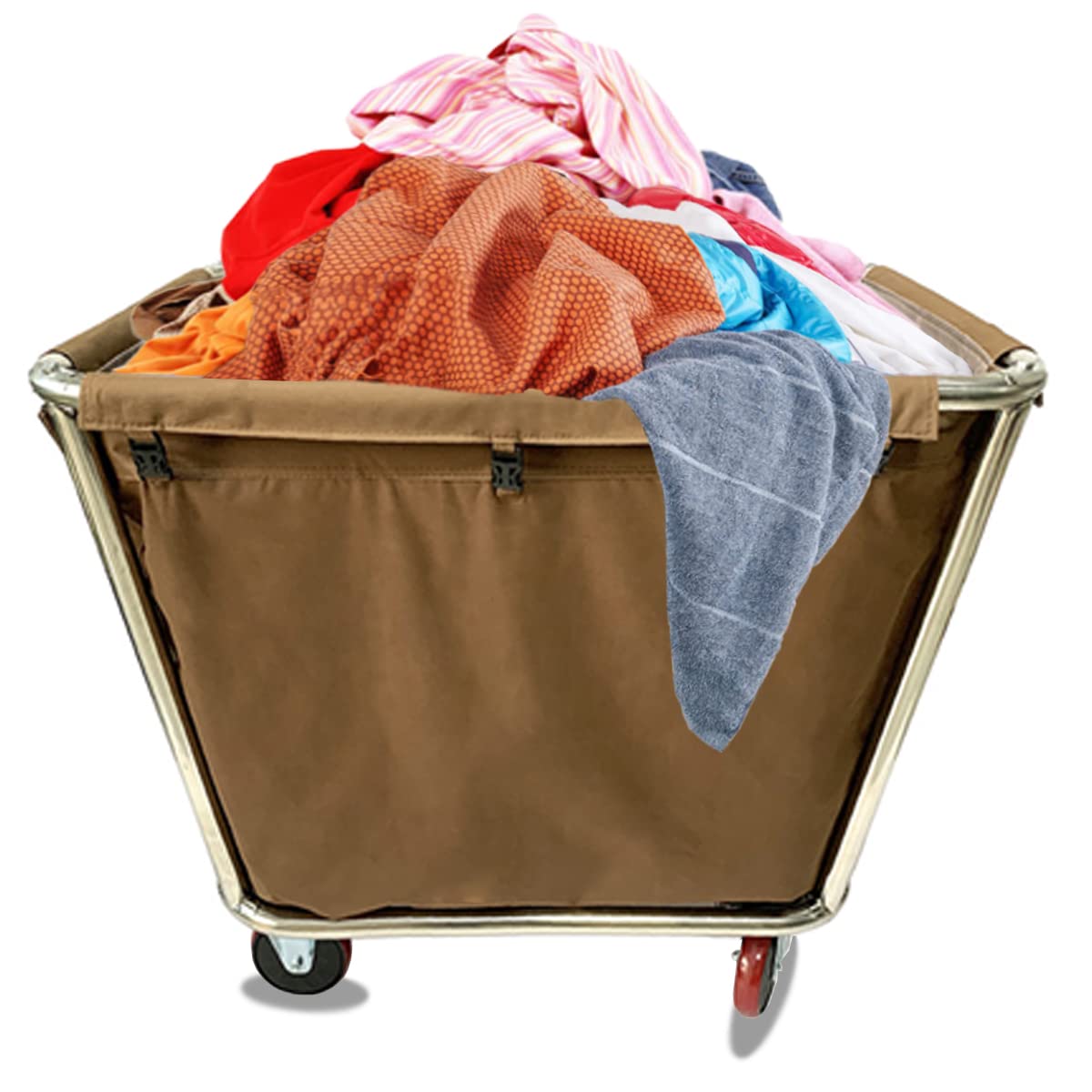 Carrello portabiancheria resistente con ruote, cesto commerciale per vestiti e asciugamani sporchi, borsa rimovibile, durevole, versatile, ideale per uso domestico e aziendale