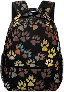 ColourLife Mochila escolar colorida com estampa de pata para laptop, bolsa de livros, para homens, mulheres e estudantes