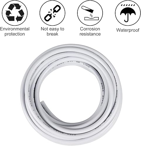 Vista 27 de Cable de calibre 18 de 50 pies, 3 conductores, cable eléctrico de 18 AWG, cable de cobre estañado trenzado sin oxígeno 18/3, cable de bajo voltaje