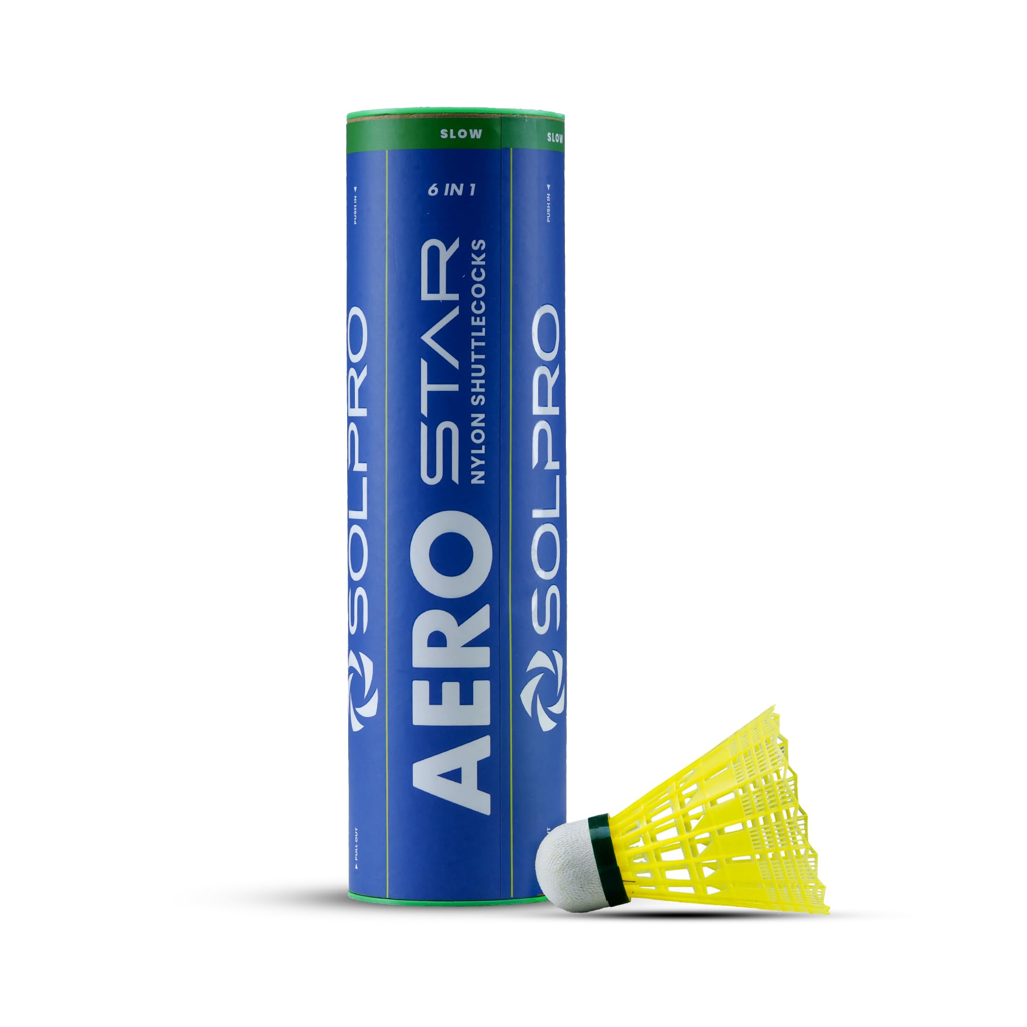 Solpro Aero Star Nylon Badminton Shuttlecock | Pack of 6 | Durable Slow Speed Shuttle for Training, Practice & Recreational Games, Stable Flight & Long-Lasting Performance-image-43