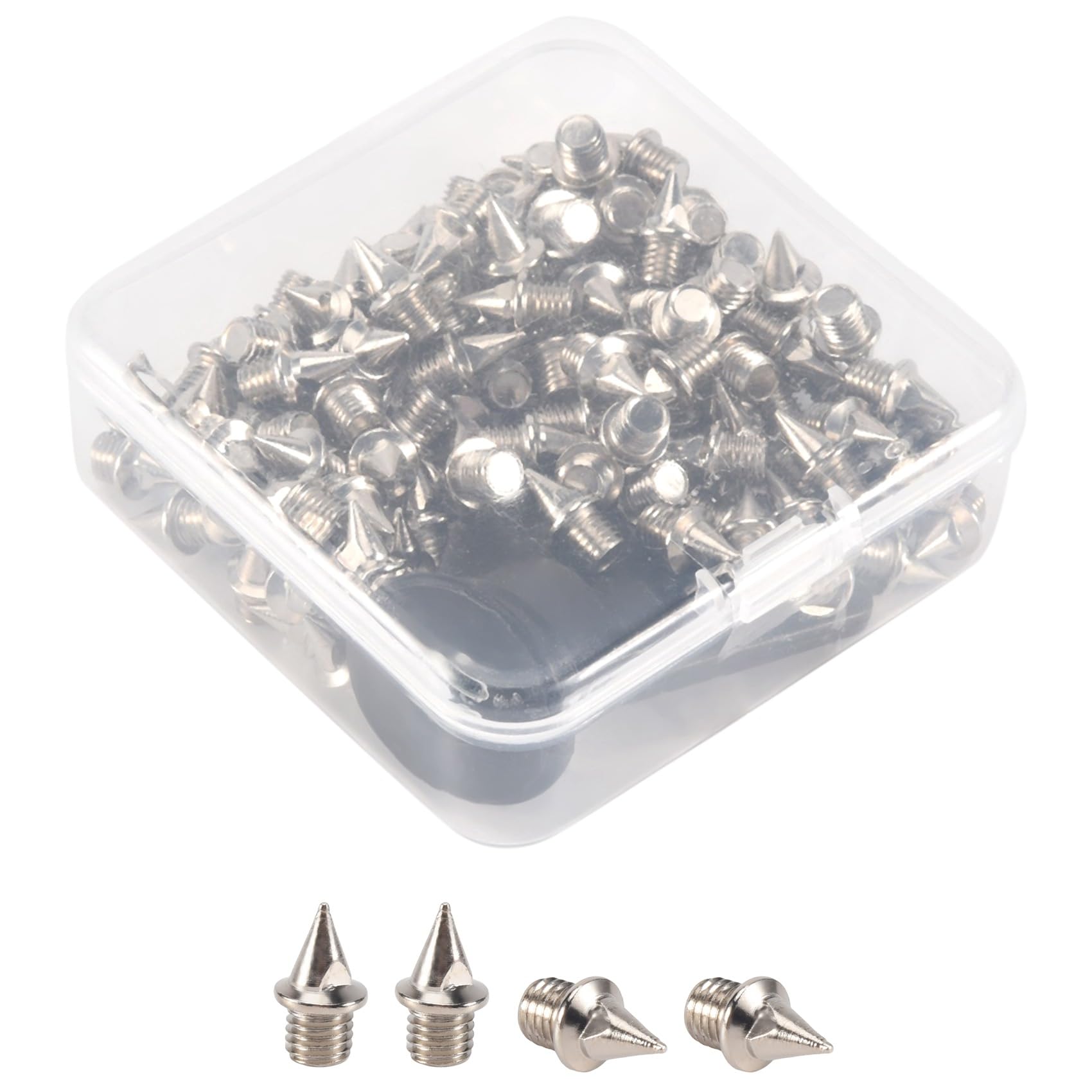 Geuxe 110Pcs 1/4 Inch Track Replacement Spikes with Spike Wrench for Track Shoes,for Sprint Sports, Running and Country