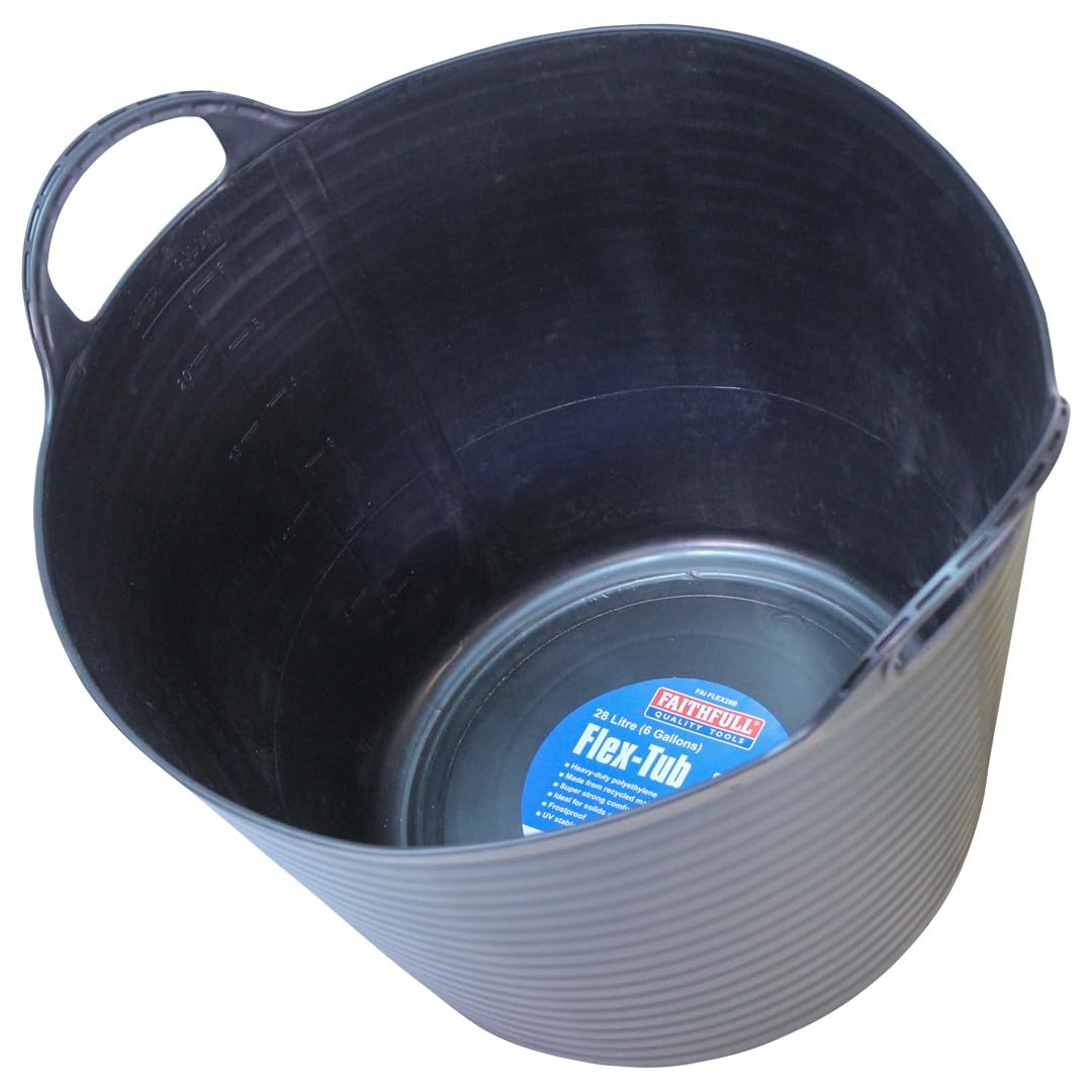 Tub Flex Noir Faithfull polyéthylène indéchirable et souple 28L