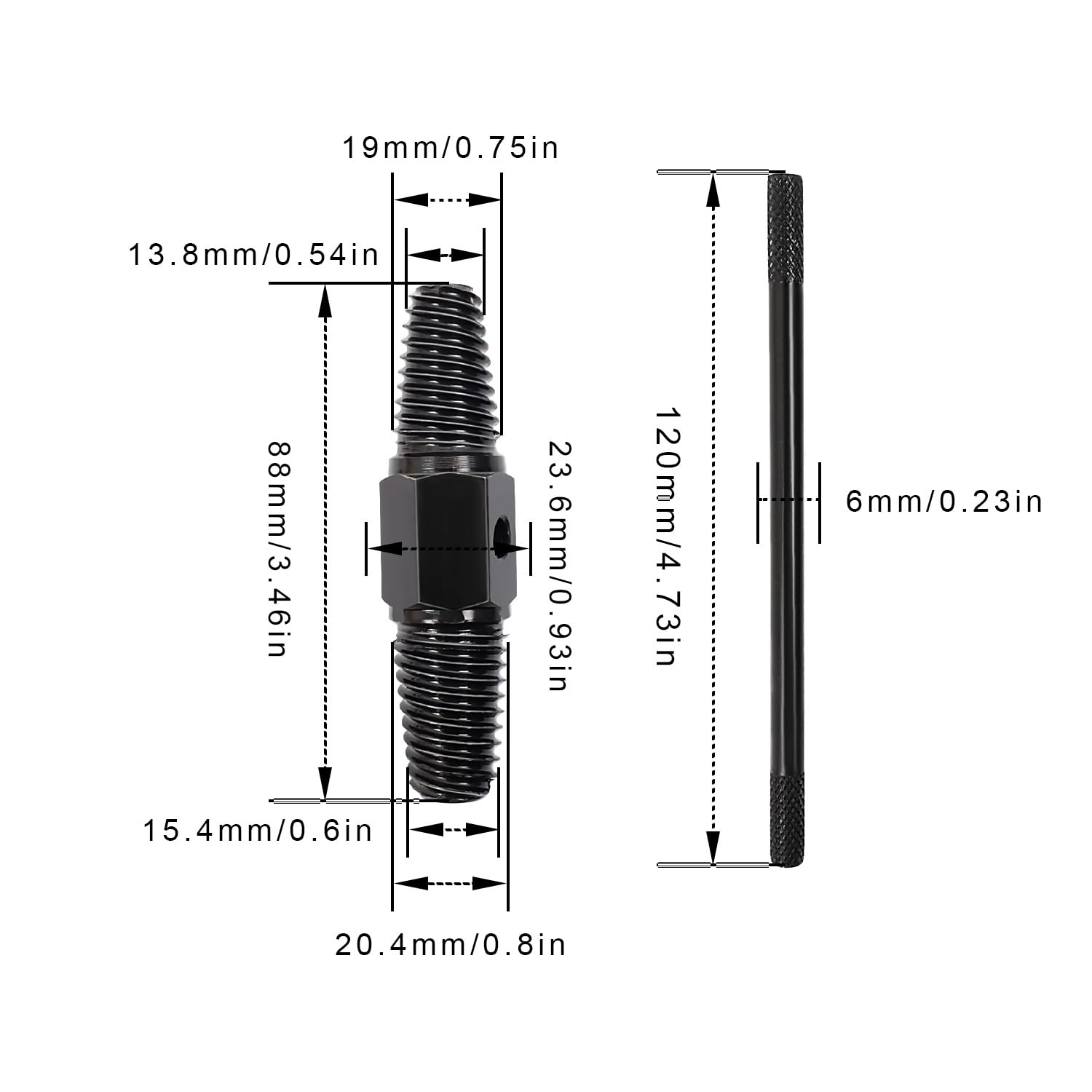 Set Estrattori Viti E Maschi Per Tubi - 4 Pezzi, 1/2 E 3/4 Pollici, Per Filettature Danneggiate E Viti Arrugginite - Foto 3