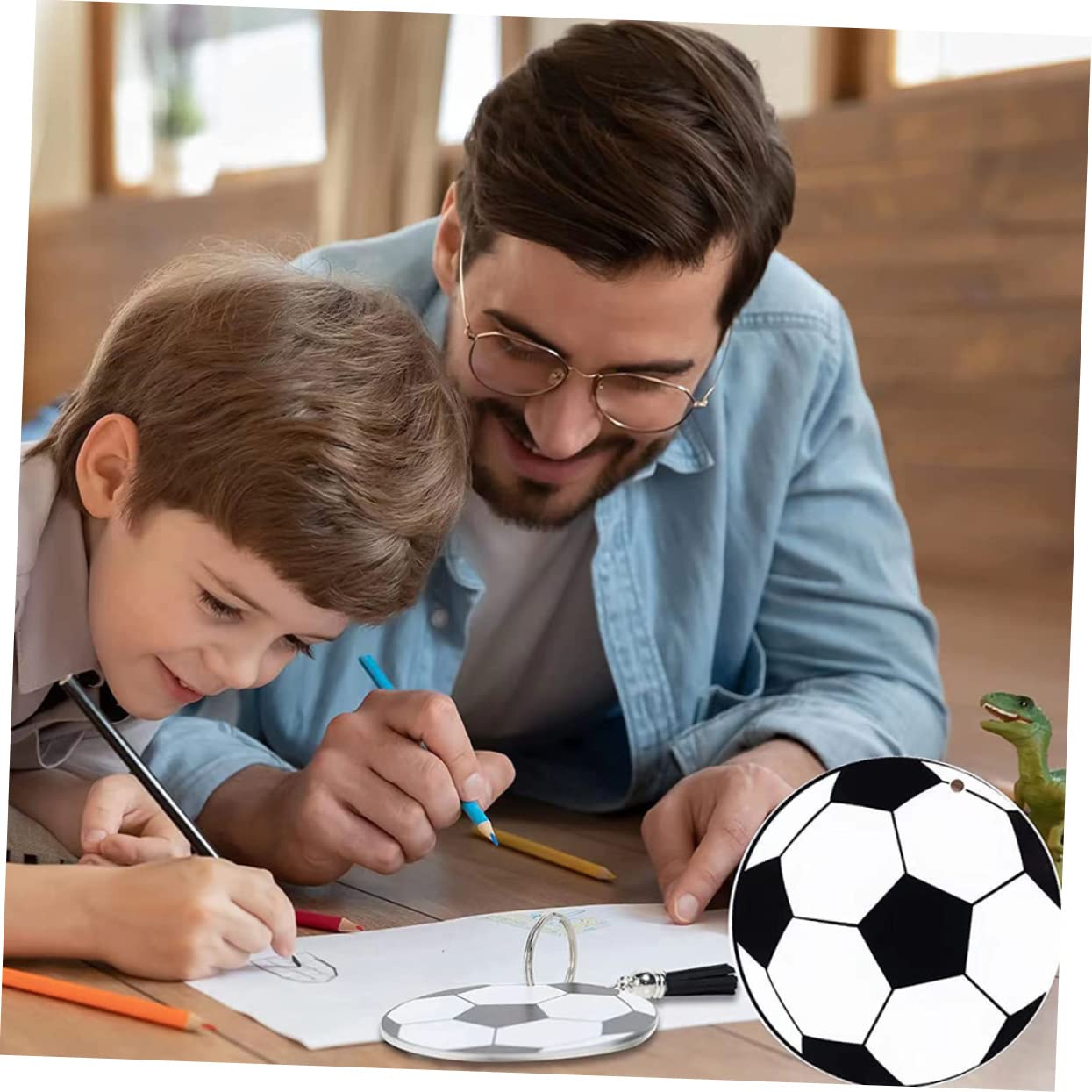 Vaguelly 20juegos Llavero De Fútbol Acrílico Llavero De Balón Deportivo Diy Decoración Balón De Fútbol Para Fiestas Deportivas