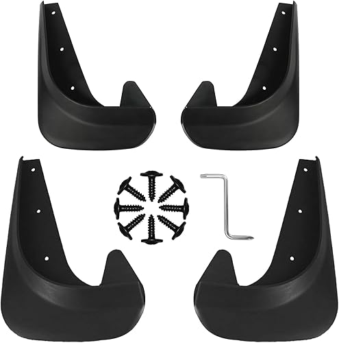 Yutesiri 4 protectores de lodo para automóvil, protectores universales para salpicaduras laterales delanteros y traseros de repuesto con kits de