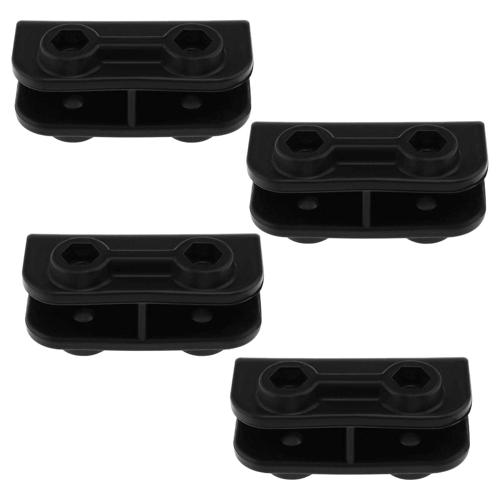 Lot de 4 supports rectangulaires à 2 voies pour tonnelle - Connecteur de mât de tente - Pour auvent, tonnelle, tente, équipement d'extérieur