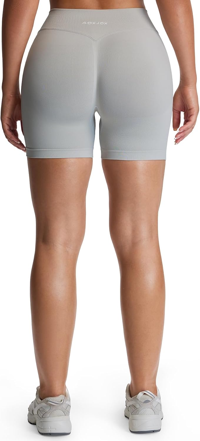 Aoxjox Seamless Biker Shorts for Women Impact Hidden Scrunch Low Waisted Athletic Yoga Short 3.5"/4.5"/5"/6" - Image 2