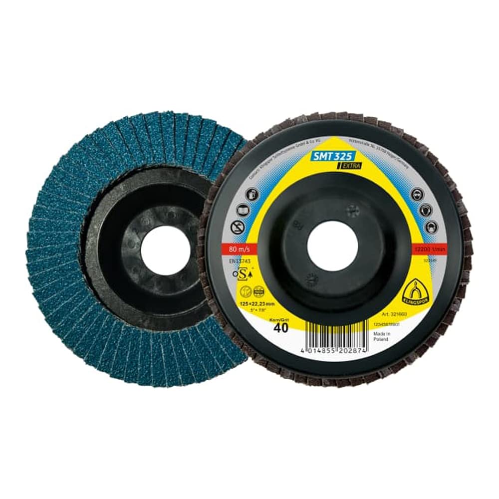 351276 SMT 325 - Juego de 10 discos abrasivos X-Lock (125 x 22,23 mm, grano 80 de circonio recto, 125 x 22,23 mm)