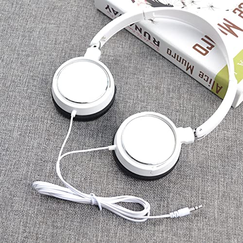 YOZUMD Fone de ouvido universal com fio, som estéreo HiFi supra-auricular, laptop, fones de ouvido p