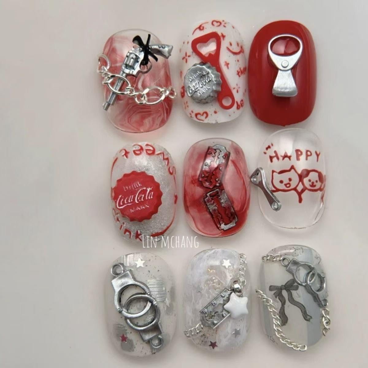 4Pcs Nail Art Silicone Molds 3D Charms Steampunk Gear Cutlery Cute Shapes for UV Gel Acrylic DIY Crafting Jewelry Making