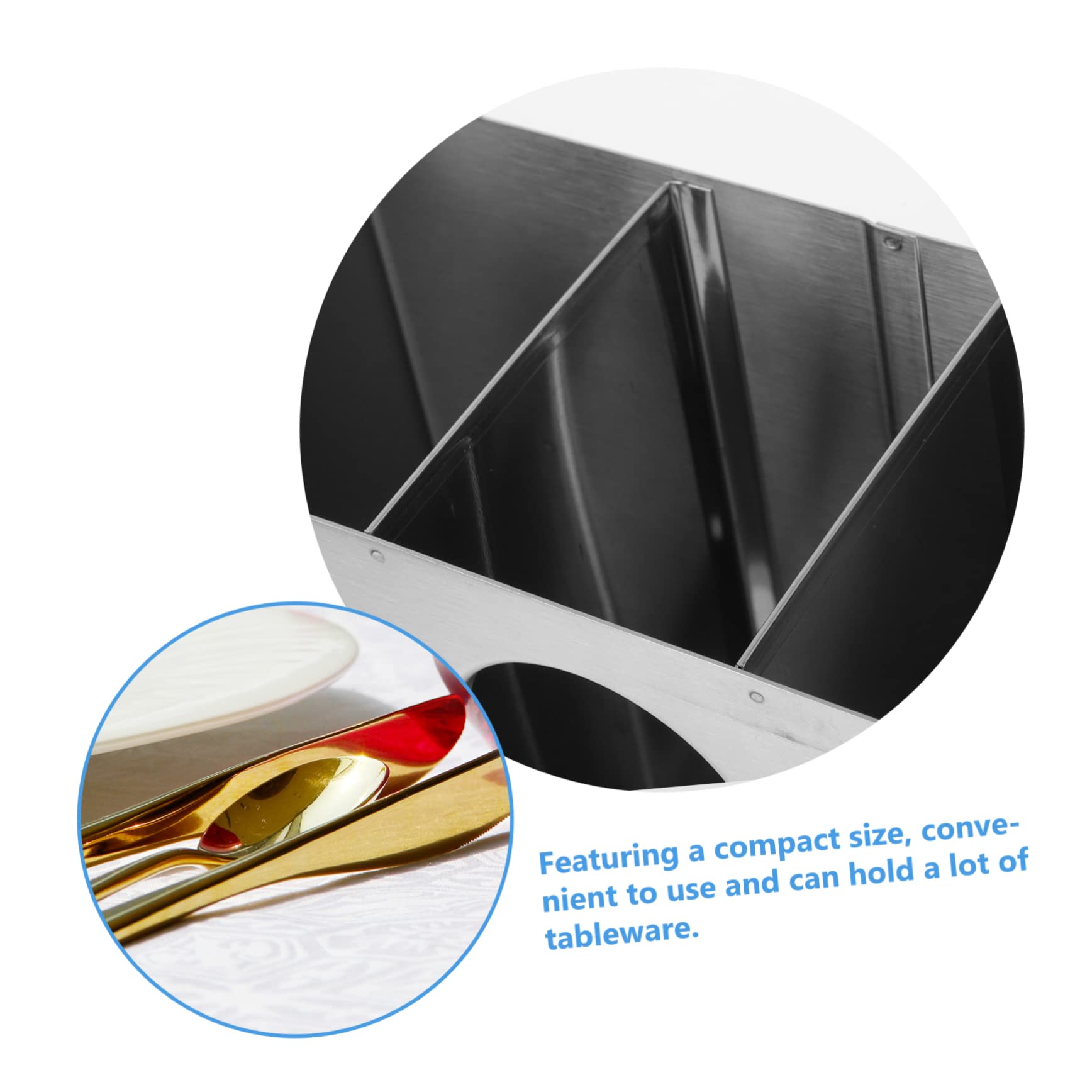 Organizador De Cubiertos De Inoxidable Tapa Caja De Almacenamiento Multifuncional para Utensilios De Cocina Diseño Elegante y Compacto para Restaurantes y Hogares