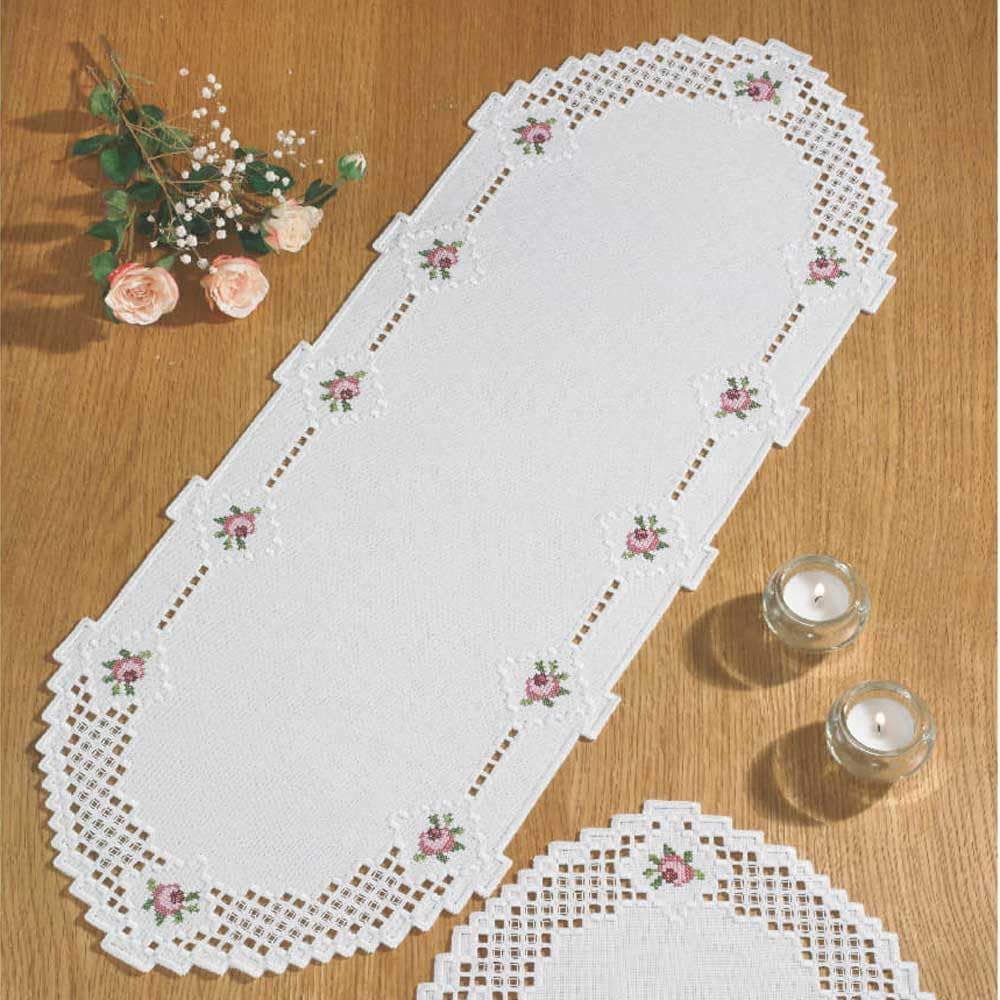 Permin Counted Hardanger Table Runner Stitch kit Hardanger, 30x79cm, DIY, 63-5769