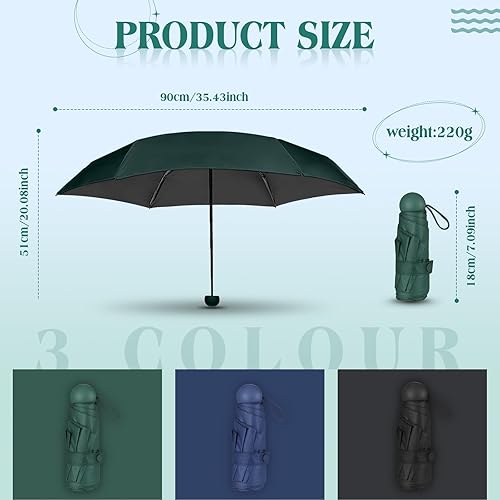 Miniatura 2 de Sweetude 12 mini paraguas para lluvia a granel plegable compacto paraguas de viaje ligero resistente al viento bolsillo UV paraguas plegable