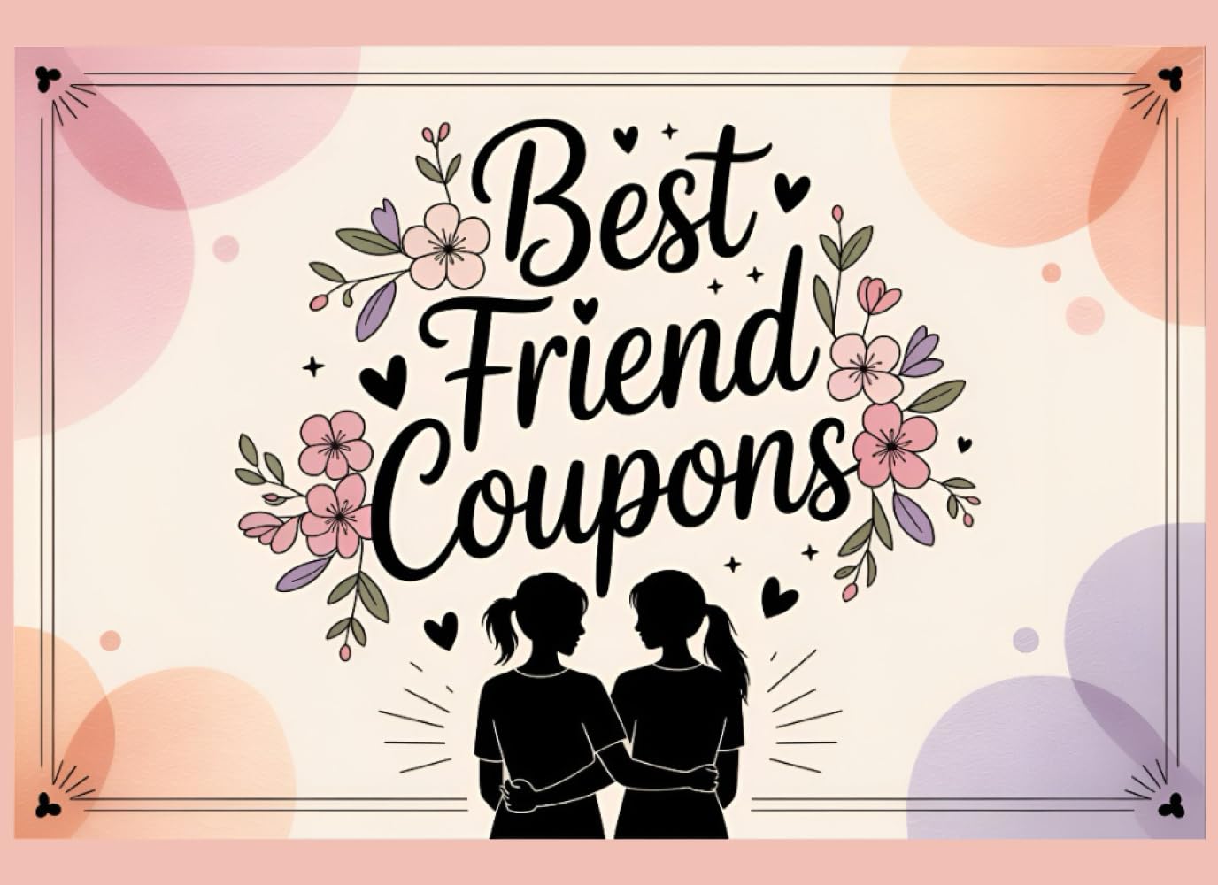 Best Friend Coupon Book: 25 Blank DIY Vouchers for Besties | Unique Gift for Her on Birthday, Friendship Day or Galentines