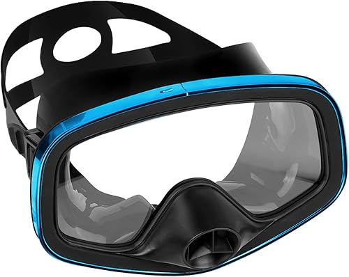 Miniatura 18 de Máscara de buceo con válvula de drenaje de visión amplia, adecuada para adultos, buceo, buceo libre y esnórquel