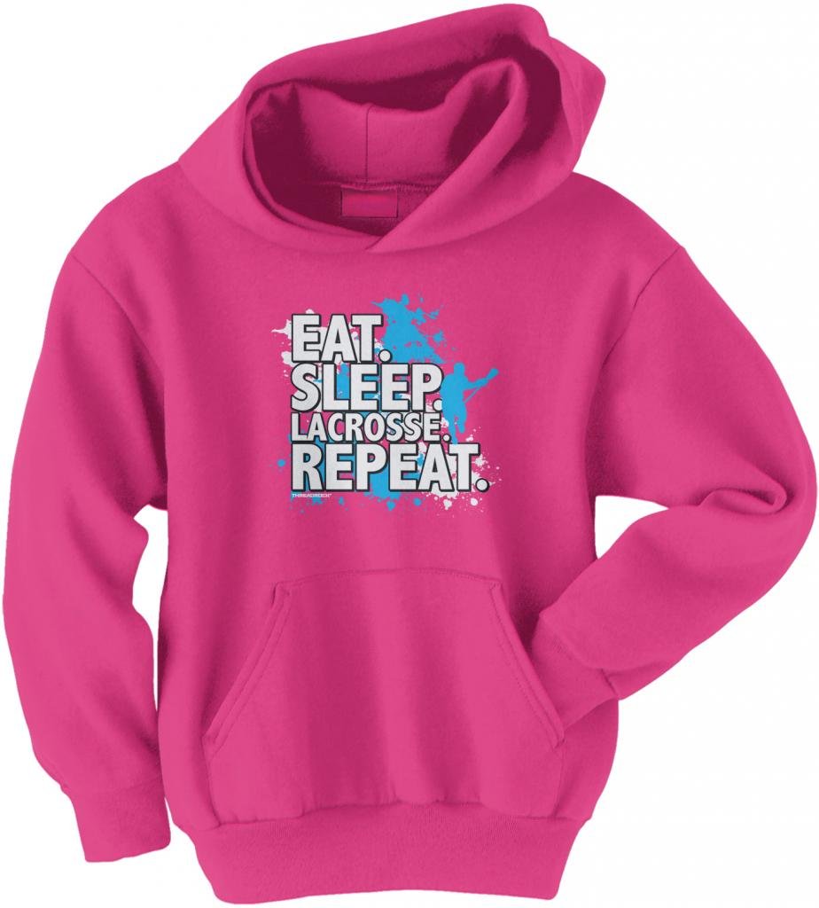 Girls Navy Blue Pullover Hoodie Eat Sleep Gymnastics Repeat Hoodie