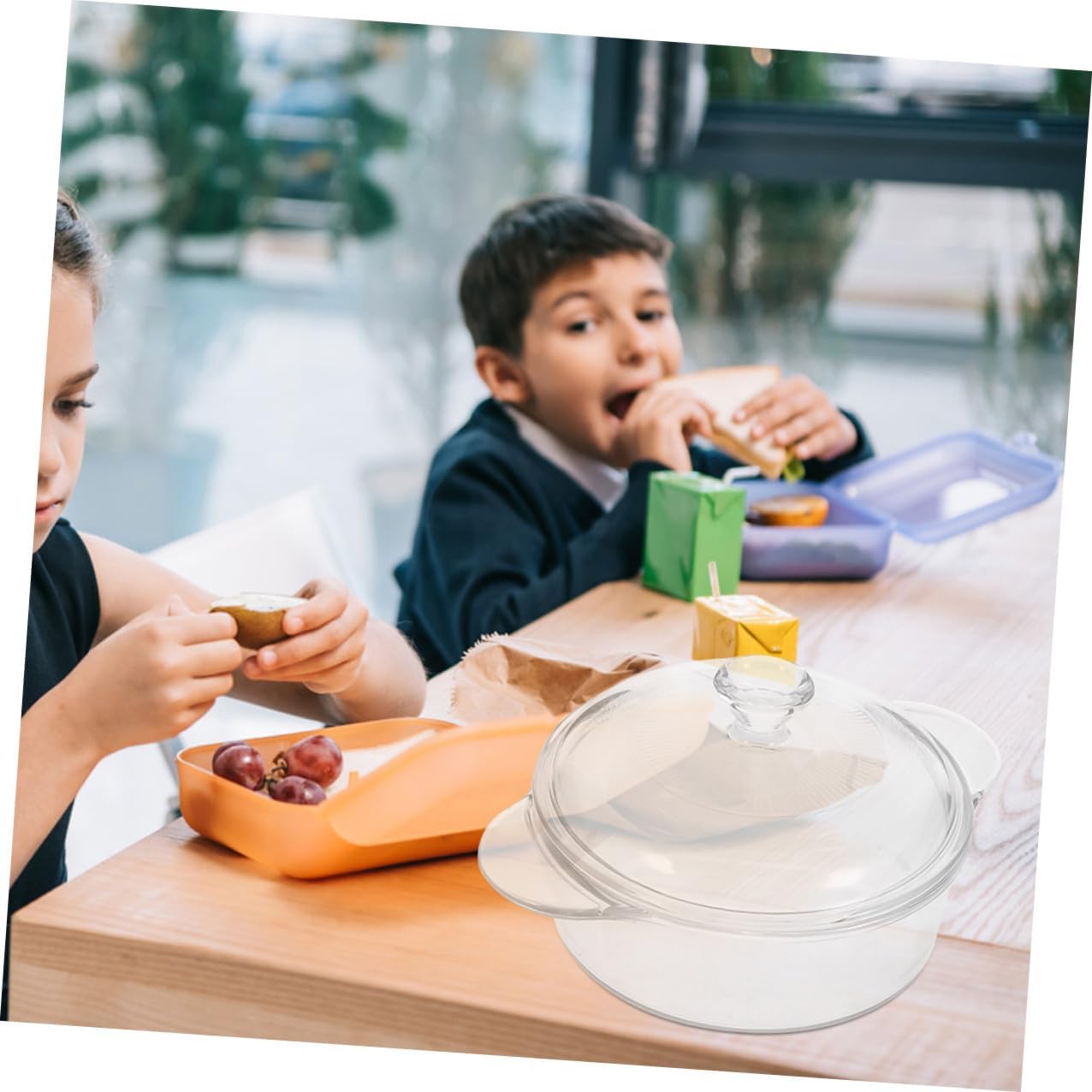 7l Heat-resistant Glass Salad Bowl with Lid Large Deep Serving Bowl for Lunch and Dessert for Kitchen and Dining