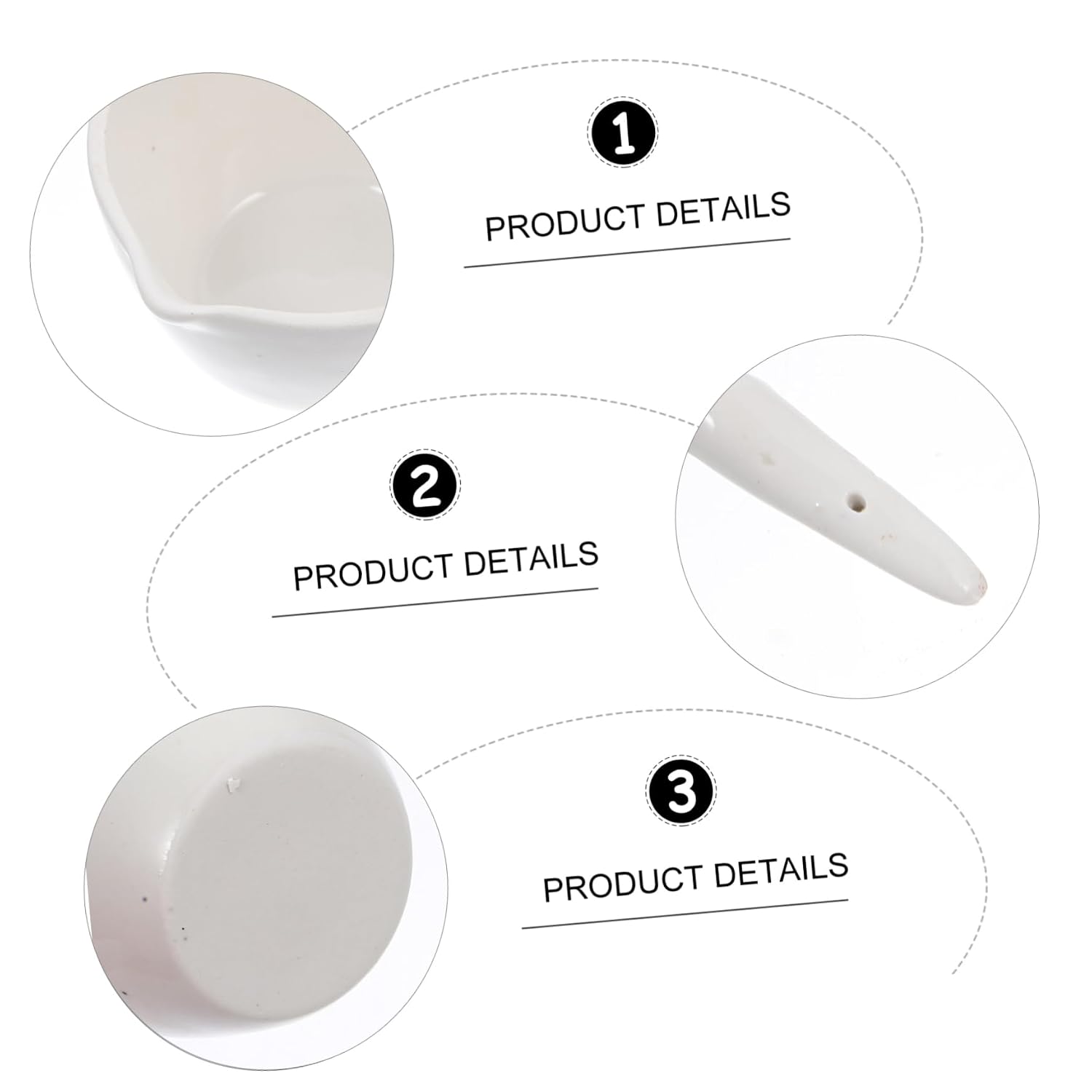 6pcs Round Evaporating Dish with Handle Porcelain Lab Equipment for Safe Concentration and Solid Evaporation for Laboratory and Experiment Use
